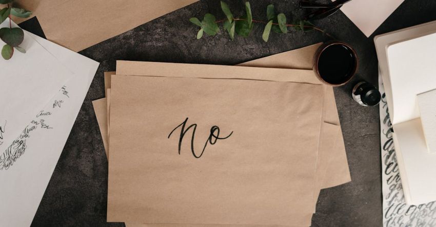 No - Brown Paper With Handwritten Text